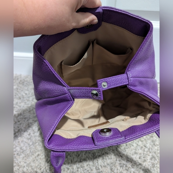 Nine West Purple Shoulder Handbag with Silver Hardware - Picture 7 of 9
